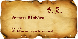 Veress Richárd névjegykártya
